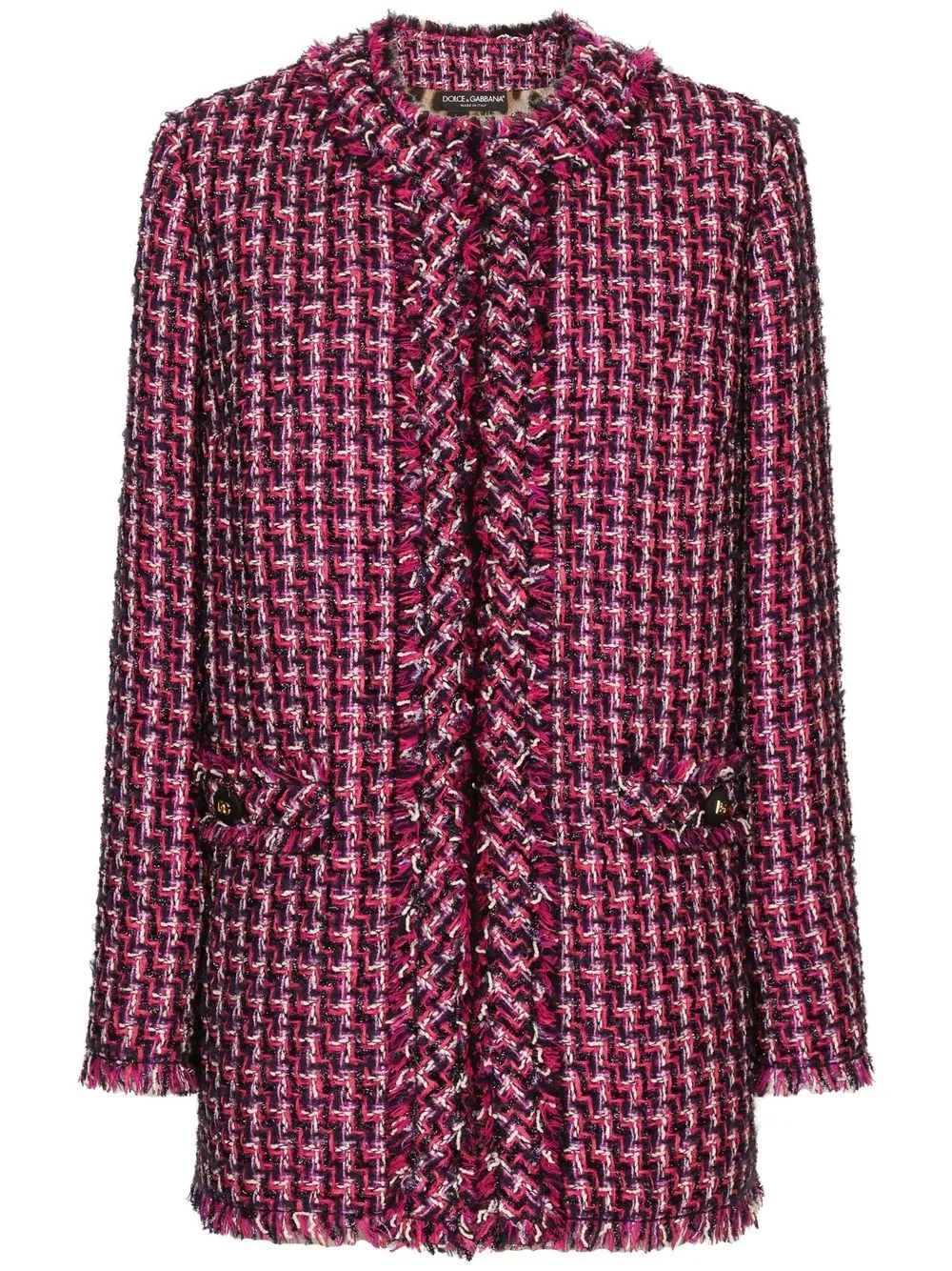 Dolce & Gabbana Single-breasted Tweed Jacket In Fantasy Not Print