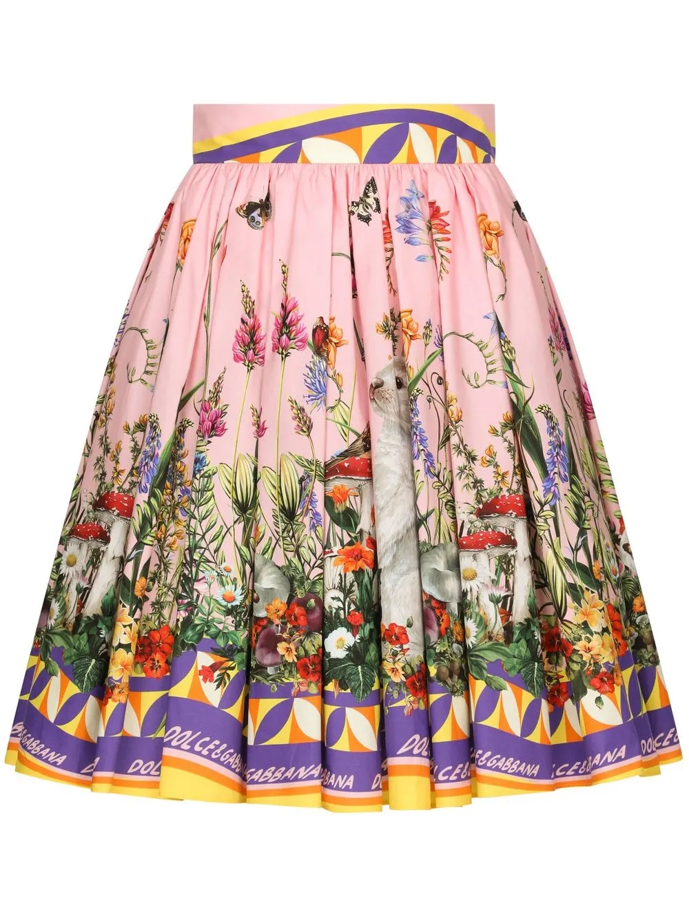 

Dolce & Gabbana floral-print pleated skirt - Pink