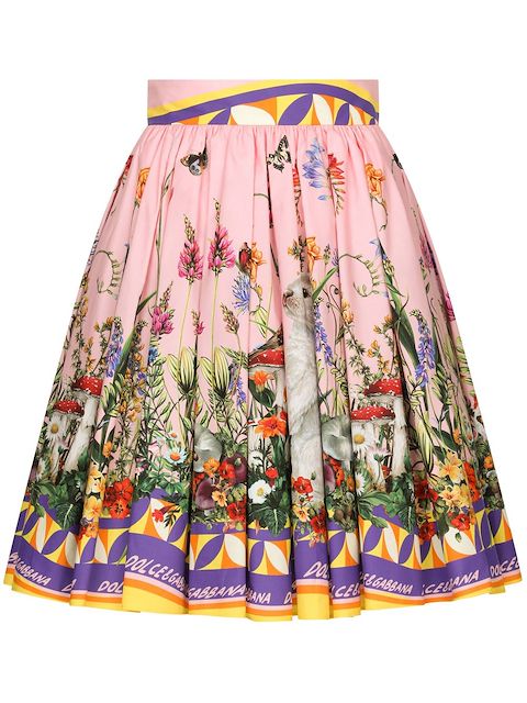 Dolce & Gabbana Faltenrock mit Blumen-Print