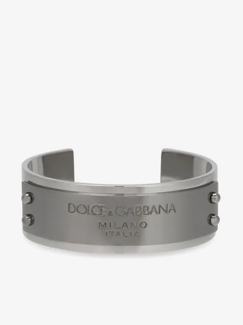 Dolce & Gabbana engraved-logo cuff bracelet