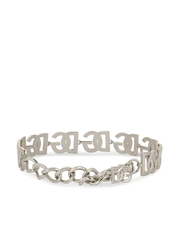 DOLCE&GABBANA【関税込み】D&G 'DG' Logo リンク チョーカー Dolce & Gabbana KIM DOLCE&GABBANA DG-logo Choker | Silver