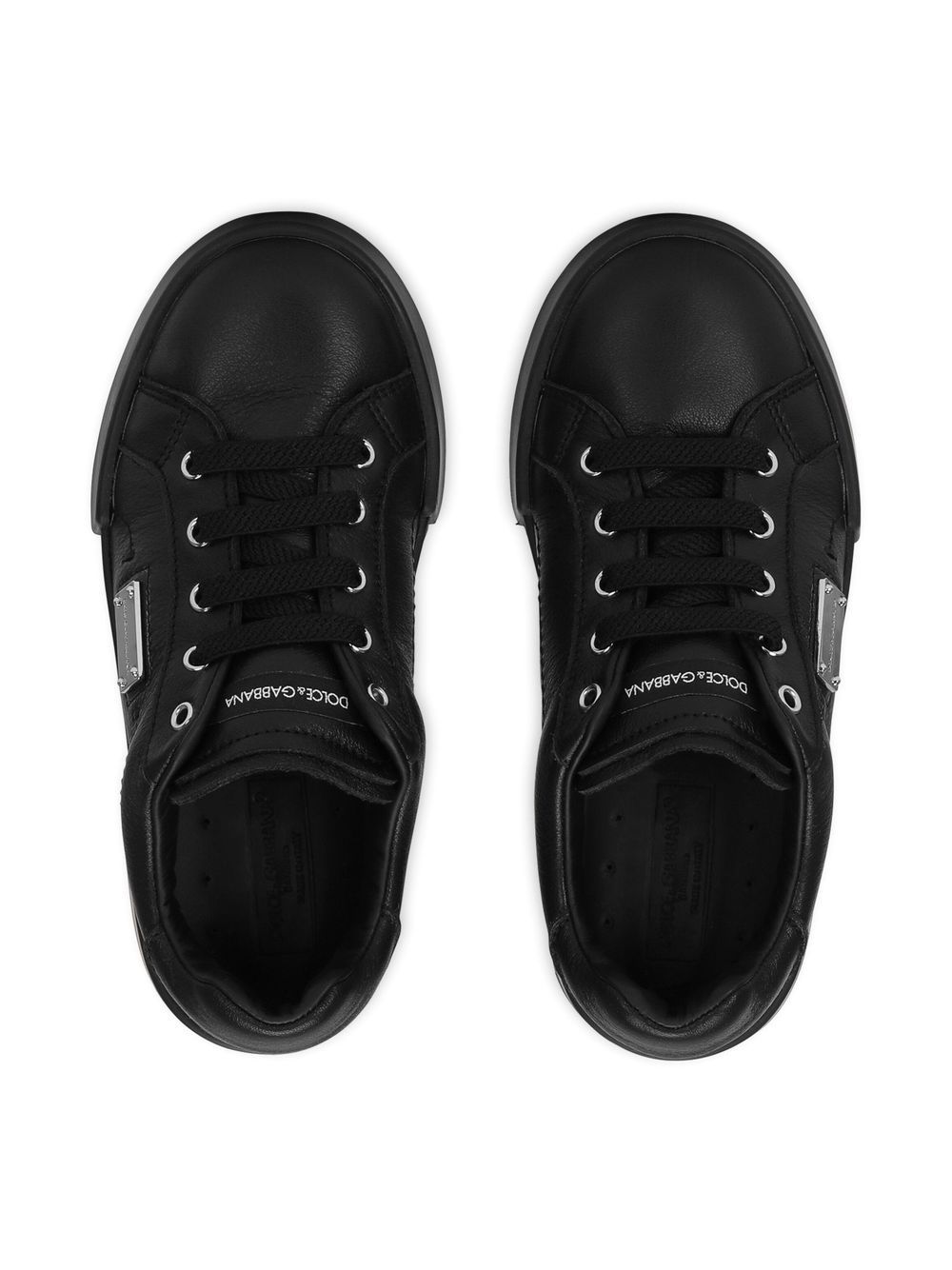 Shop Dolce & Gabbana Portofino Light Leather Sneakers In Black