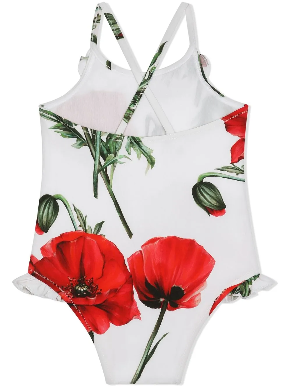 Dolce & Gabbana Kids Badpak met ruche afwerking - Wit
