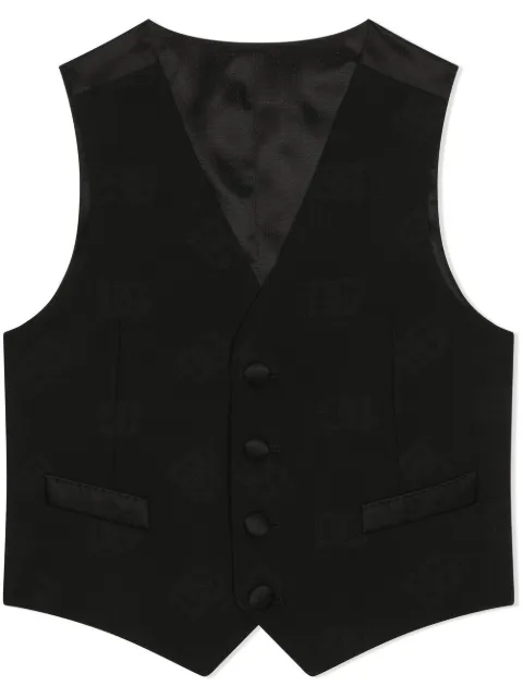 Dolce & Gabbana Kids DG-logo jacquard wool vest