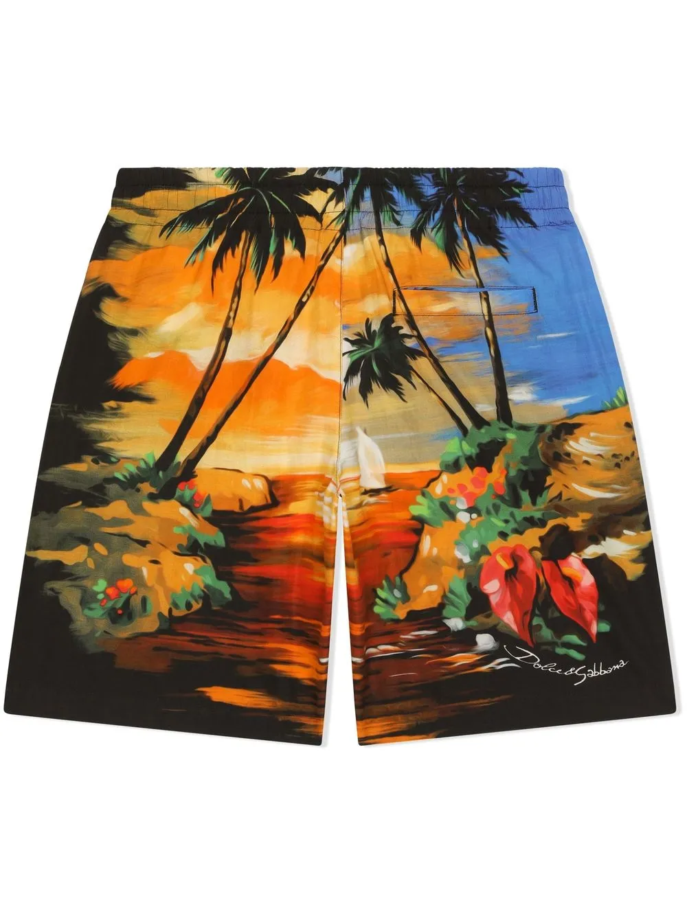 Dolce & Gabbana Sunset-print Shorts In Multicolour