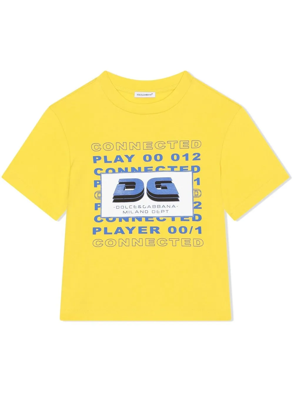 

Dolce & Gabbana Kids playera con logo estampado y cuello redondo - Amarillo