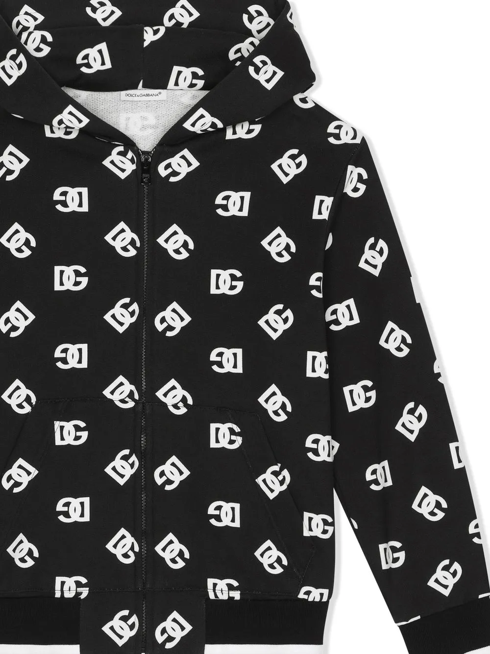 Dolce & Gabbana Kapuzenjacke Mit Logo-print In Black