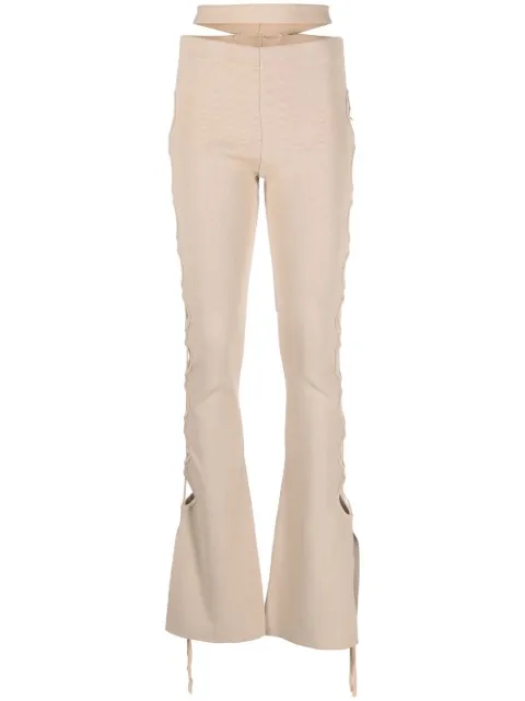 ANDREĀDAMO pantalon évasé à détails de découpes