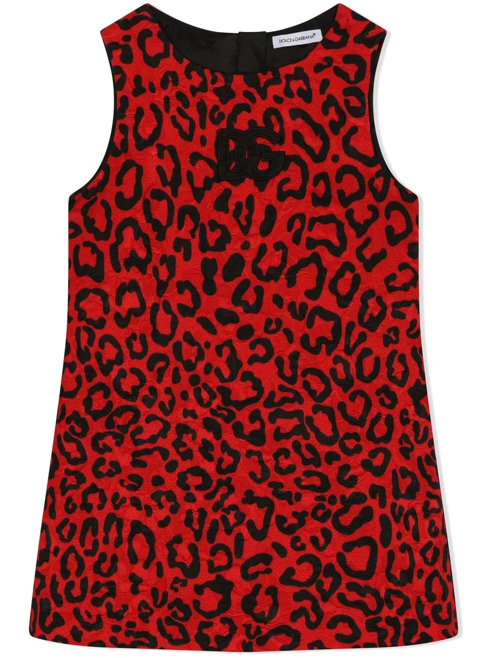 Dolce & Gabbana Kids leopard-print shift dress - Red
