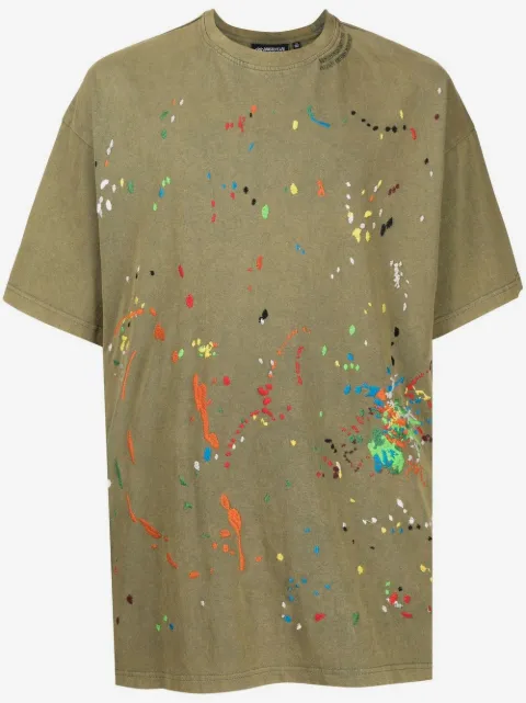 Mostly Heard Rarely Seen Paint-embroidered cotton T-shirt 