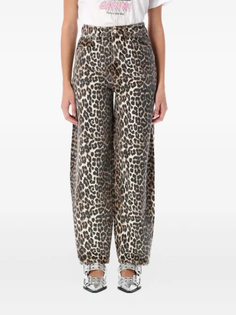 GANNI leopard-print tapered jeans