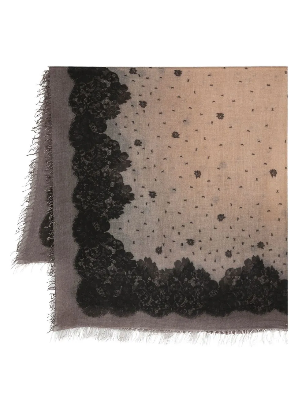 

Faliero Sarti lace-trim detail scarf - Brown