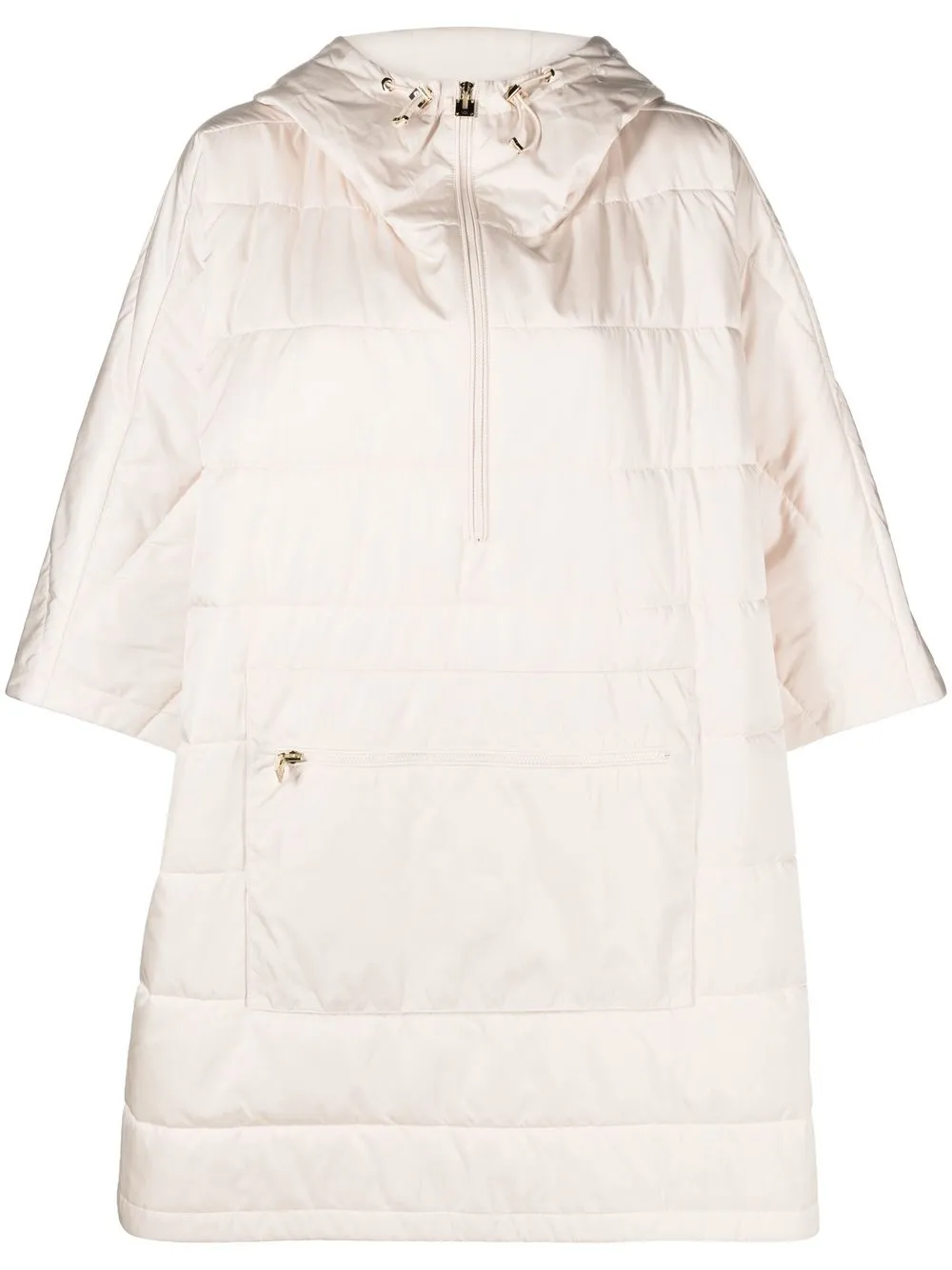 

Elisabetta Franchi padded poncho jacket - Neutrals