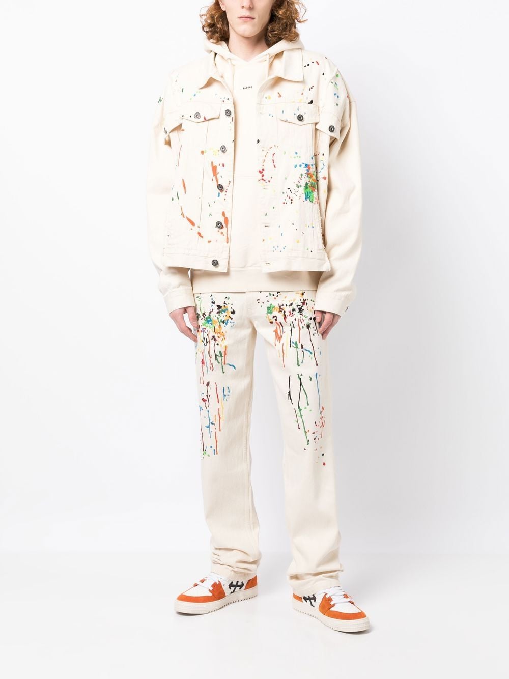 Shop Mostly Heard Rarely Seen Embroidered Straight-leg Jeans In White