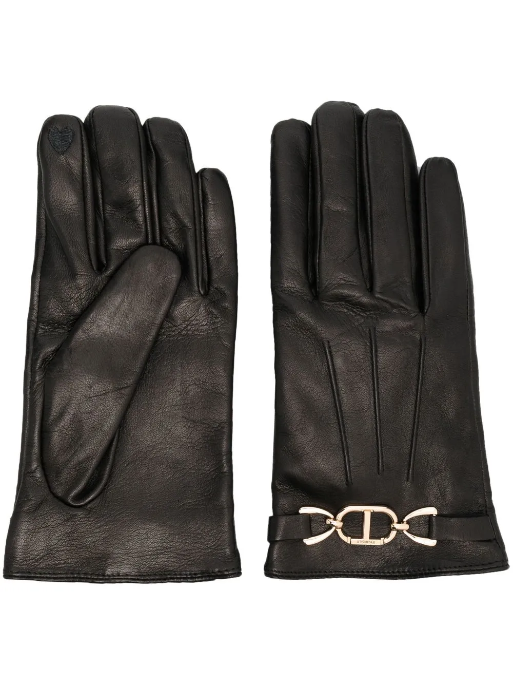 

TWINSET guantes con detalle de hebilla - Negro