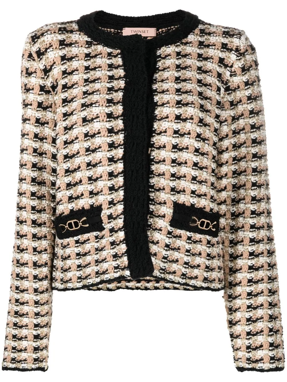 

TWINSET check-print tweed jacket - Neutrals