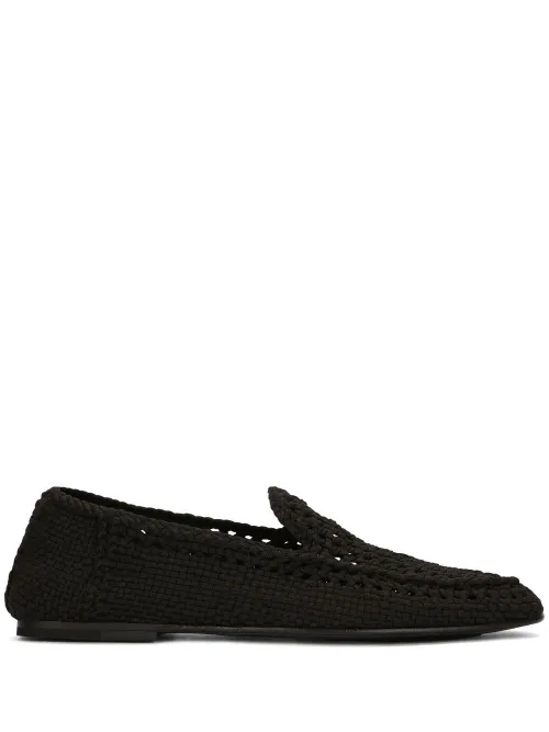 Mocassins en cuir tressé - Dolce & Gabbana - Modalova