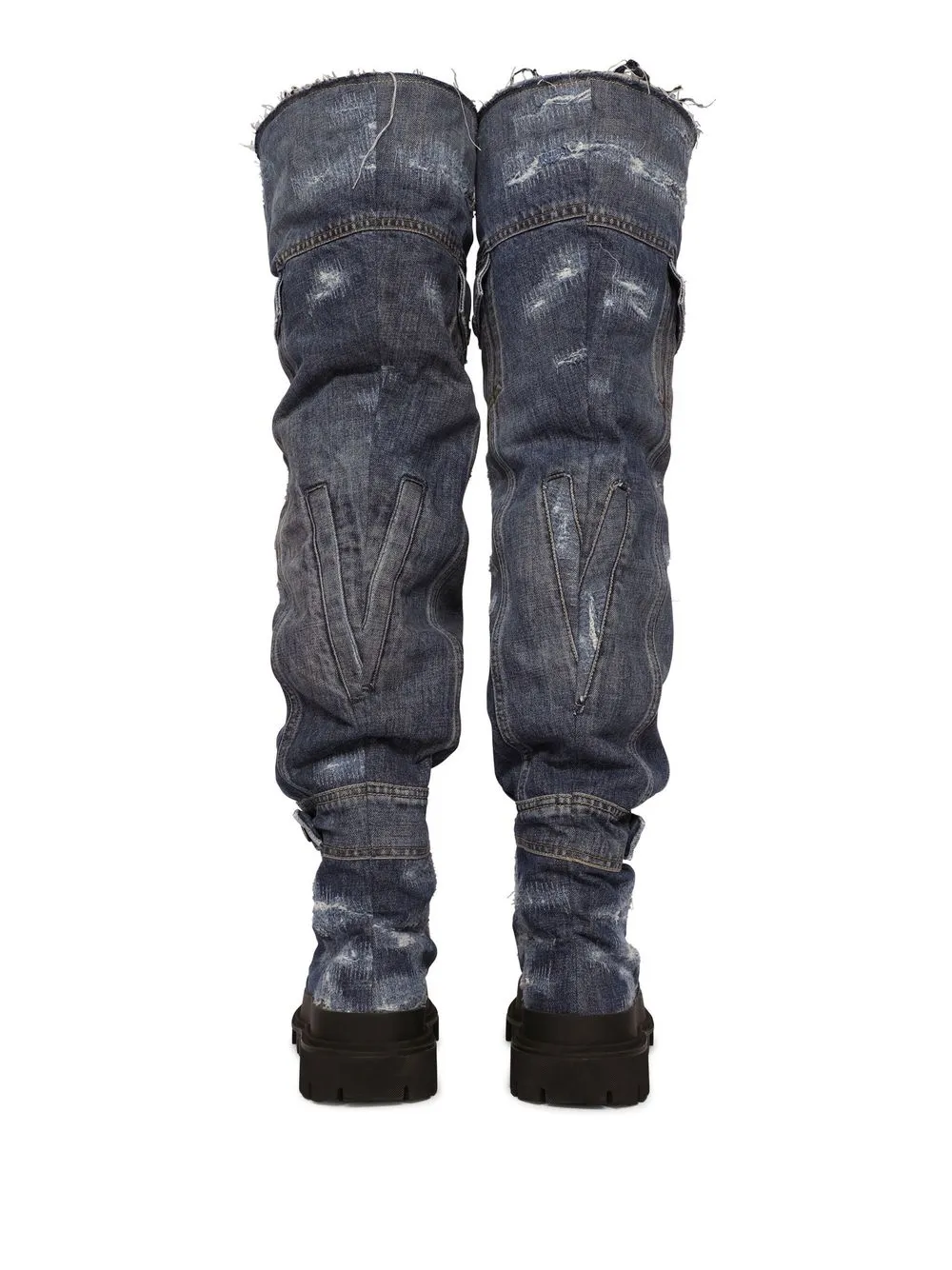 Dolce & Gabbana patchworkdenim kneelength Boots Farfetch