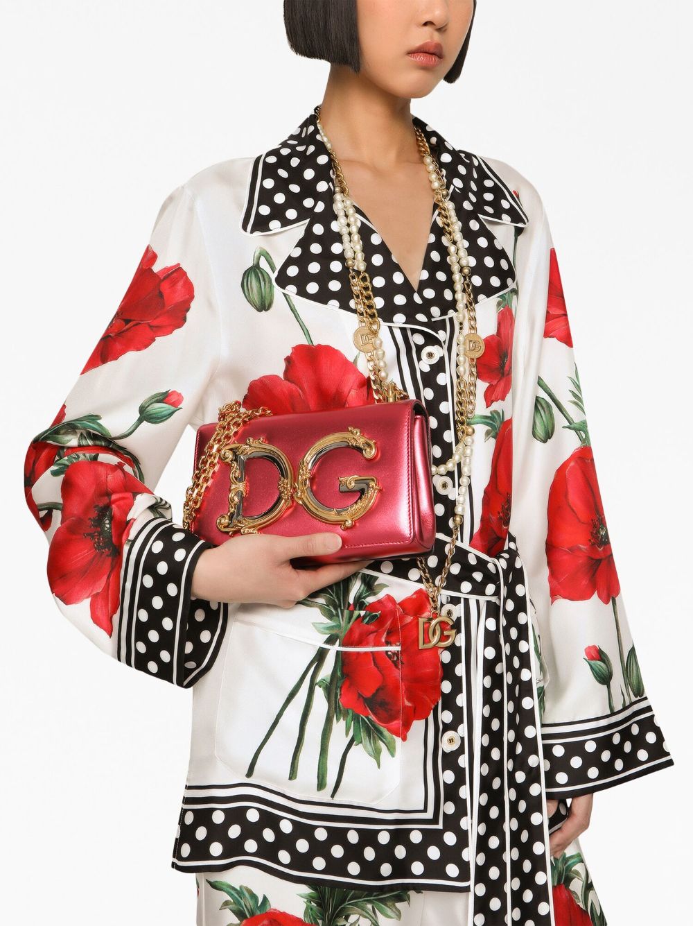 Dolce & Gabbana DG Girls leather crossbody bag - Roze