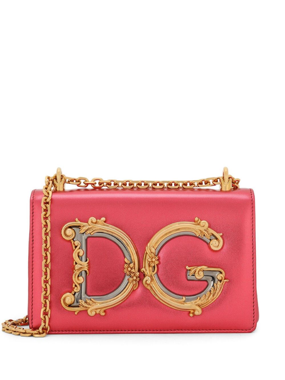 Dolce & Gabbana Dg Girls Leather Crossbody Bag In Pink