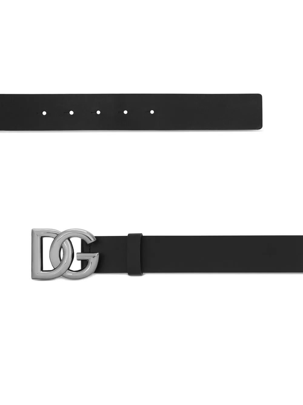 Shop Dolce & Gabbana Dg-logo Leather Belt In Black