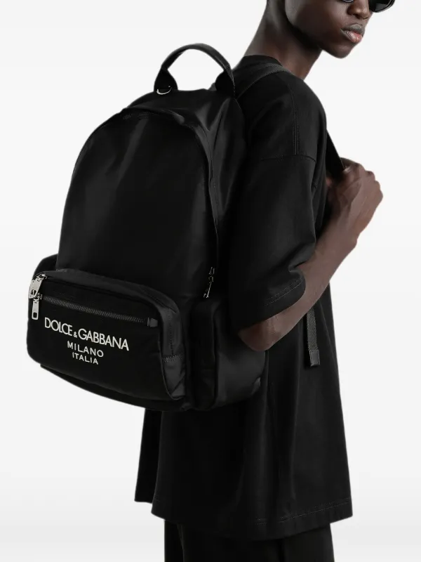 Dolce & Gabbana logo-stamp Backpack | Black | FARFETCH
