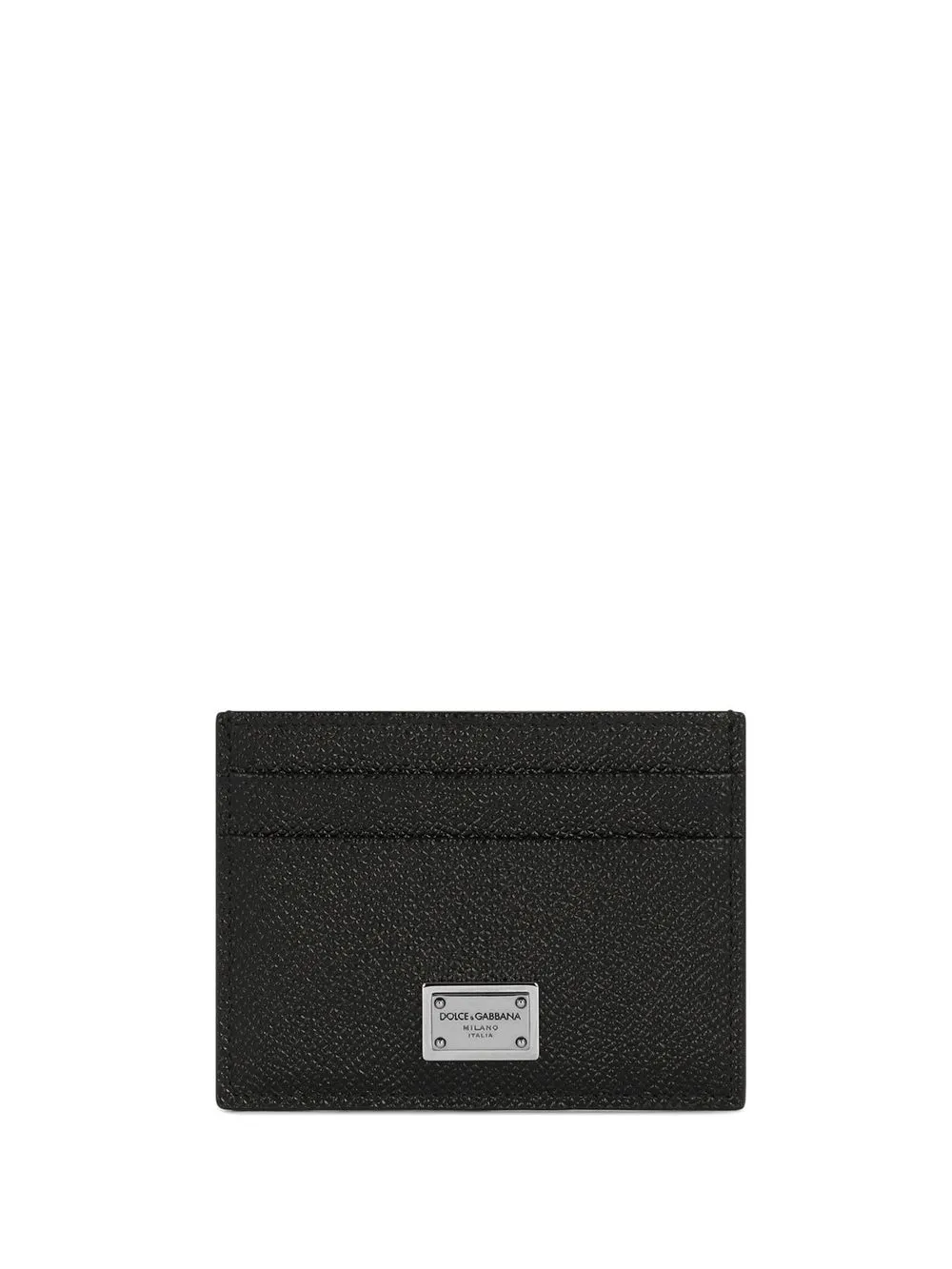 Dolce & Gabbana Logo-plaque Leather Cardholder In Black