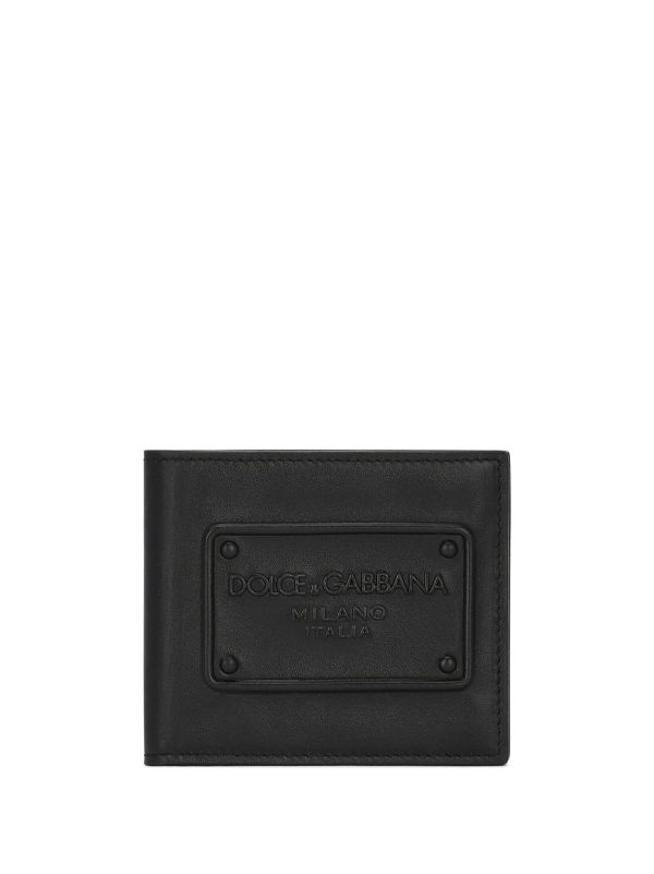 logo-patch folded leather wallet
