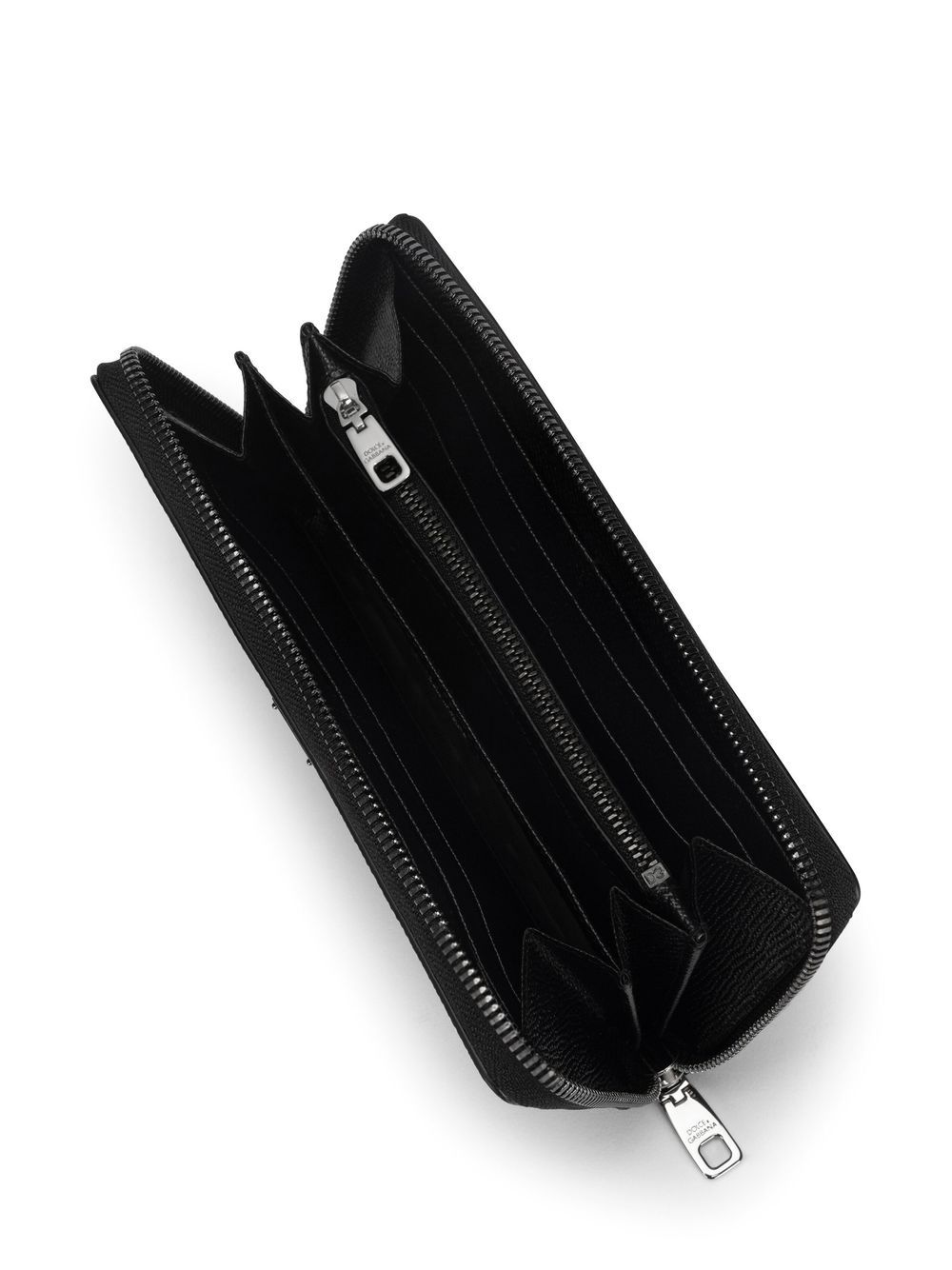Shop Dolce & Gabbana Dg-logo Leather Zip-around Wallet In Black