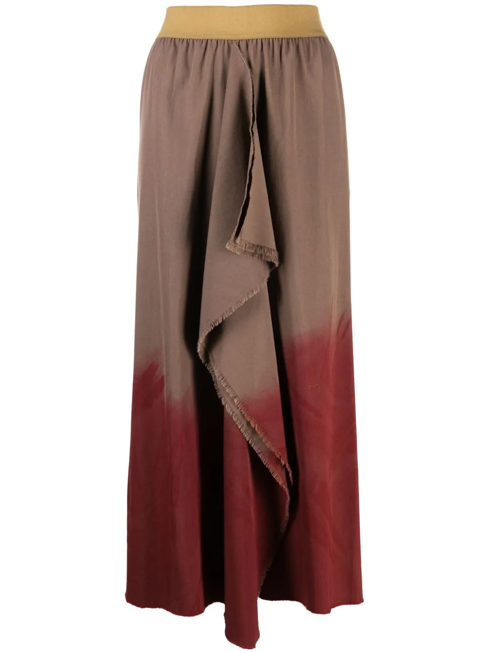 

Uma Wang draped two-tone midi skirt - Marrón