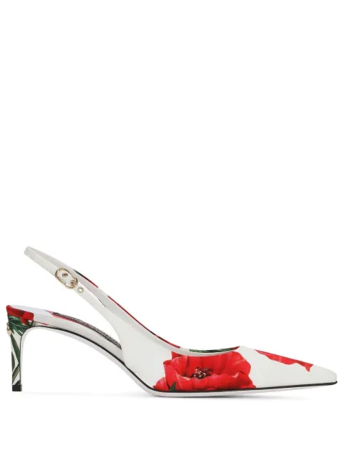 Dolce & Gabbana floral-print slingback pumps