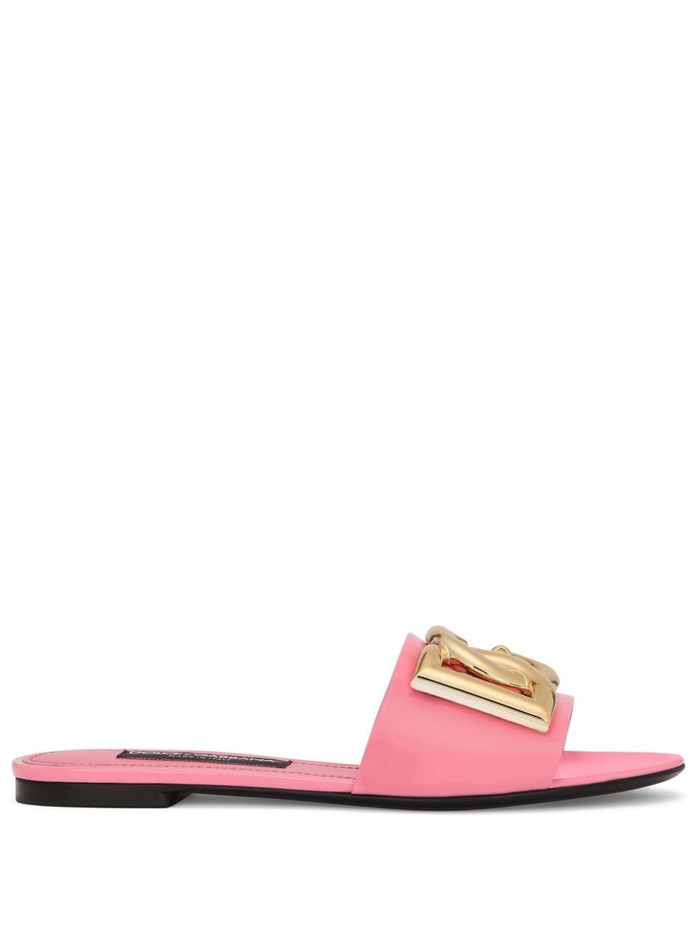 Dolce & Gabbana Dg-logo Patent Leather Sandals In Pink
