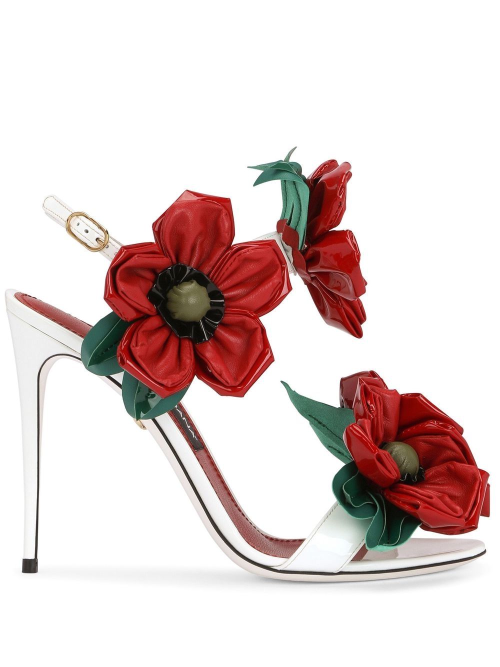Dolce & Gabbana Floral-detail High-heel Sandals In White