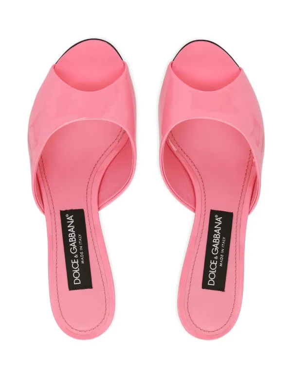 Dolce & Gabbana 70mm DG Logo Leather Sandals | Pink | FARFETCH