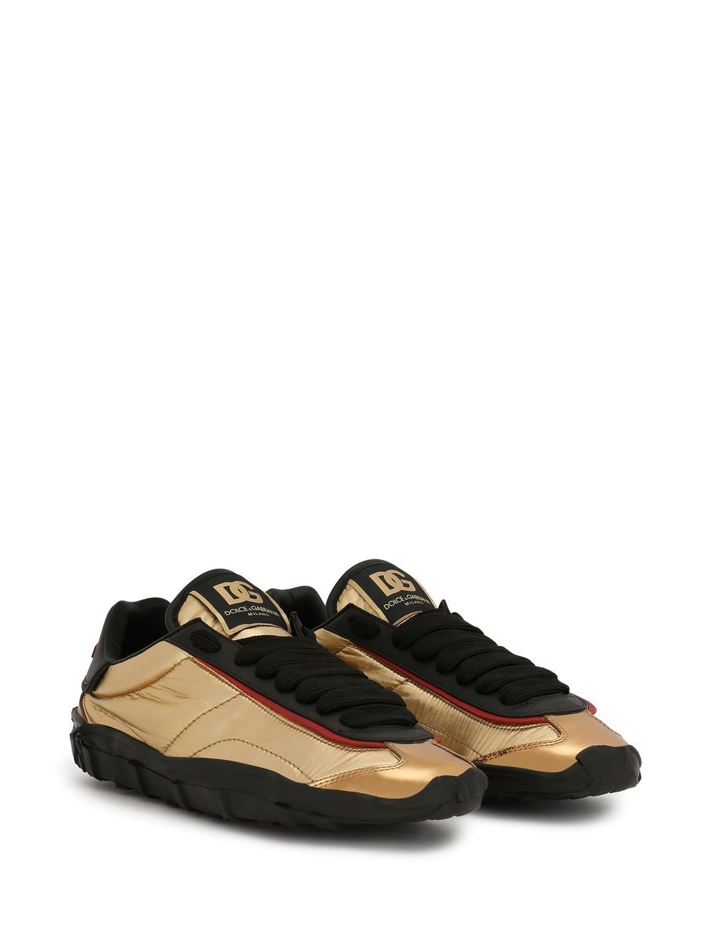 Shop Dolce & Gabbana Old Runner Low-top Sneakers In Gold