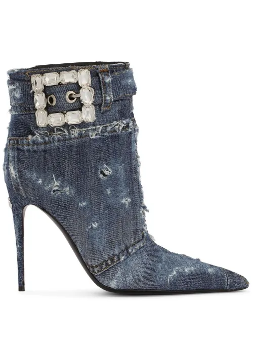 Bottines en jean patchwork - Dolce & Gabbana - Modalova