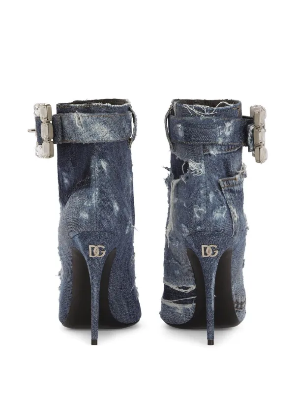 D&G デニムロングブーツ 37 Dolce & Gabbana Denim Ankle Boots, Size 37 EU