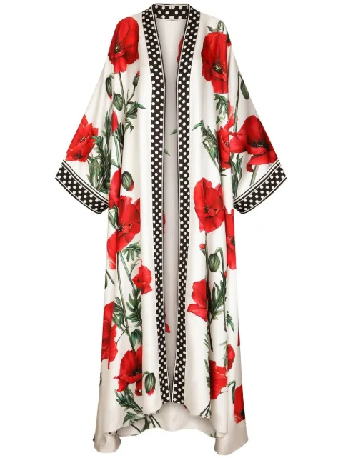 Dolce & Gabbana poppy-print silk jacket
