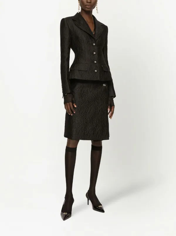 Dolce & Gabbana フローラル シングルジャケット | ブラック
