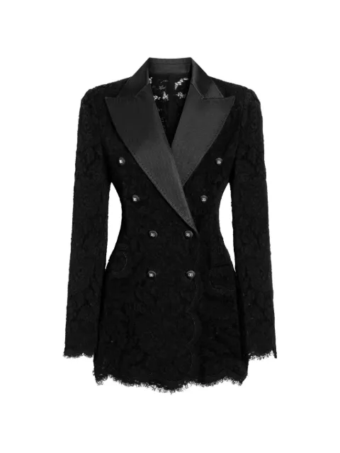Dolce & Gabbana Turlington lace-detail double-breasted blazer