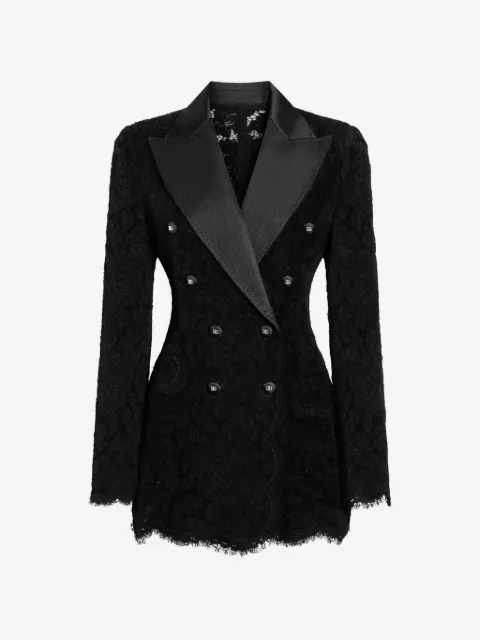 Dolce & Gabbana branded stretch lace Turlington blazer