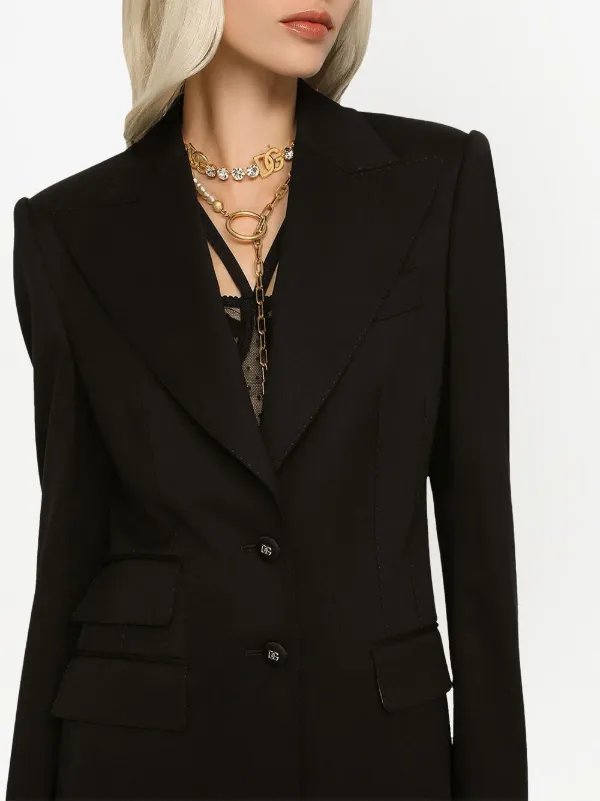 【関税込み】dolce & gabbana Turlington blazer Single-breasted woolen Turlington blazer in Black for Women