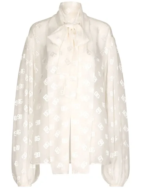 Dolce & Gabbana blusa con motivo del logo en jacquard