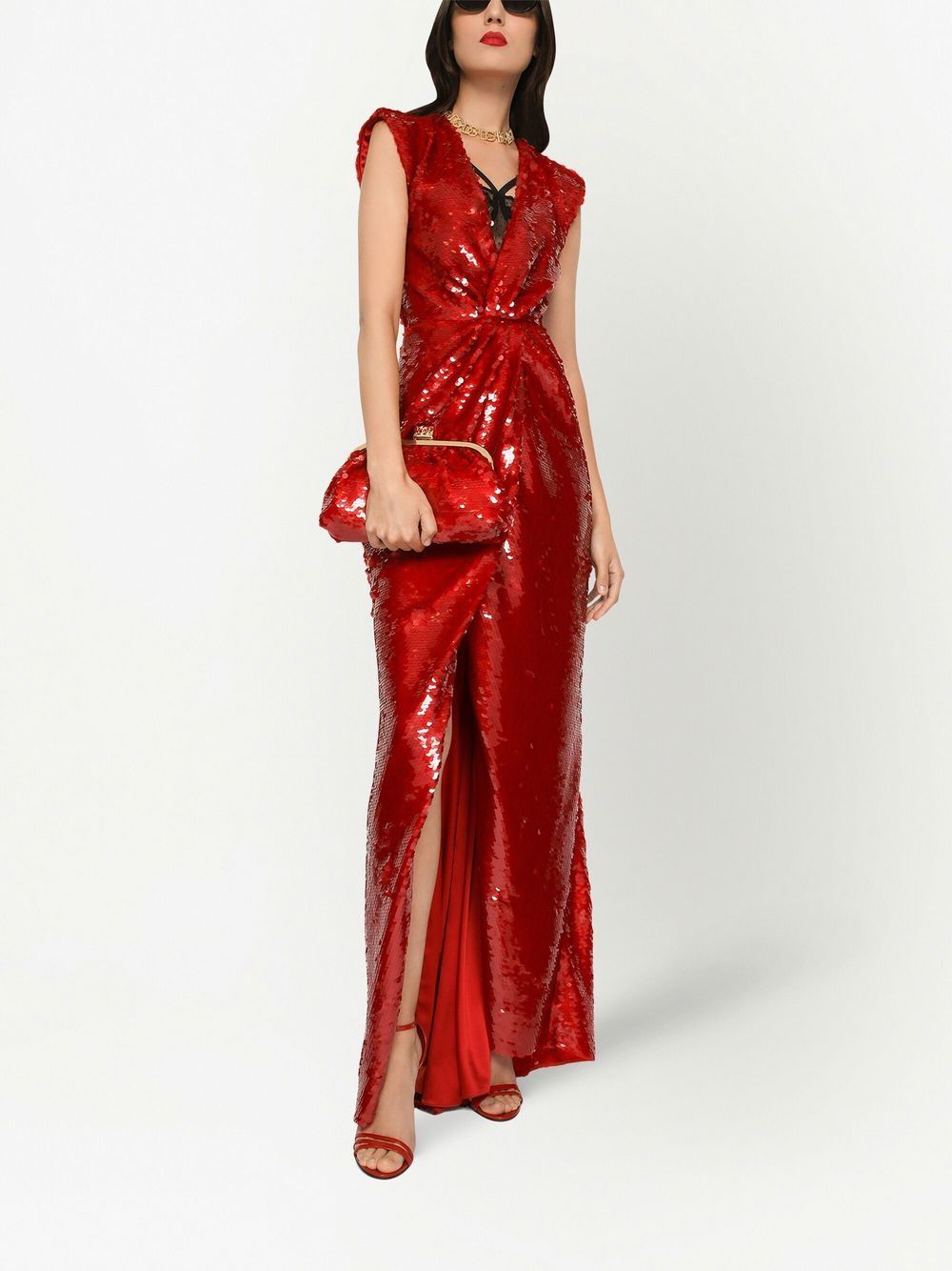 Dolce & Gabbana sequin-embellished Draped Dress - Farfetch