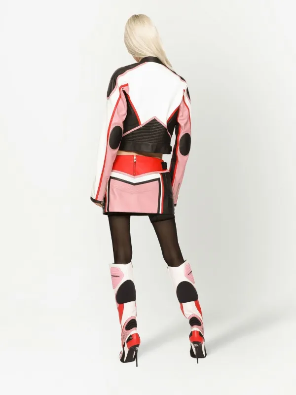 Dolce & Gabbana Panelled Leather Jacket - Farfetch