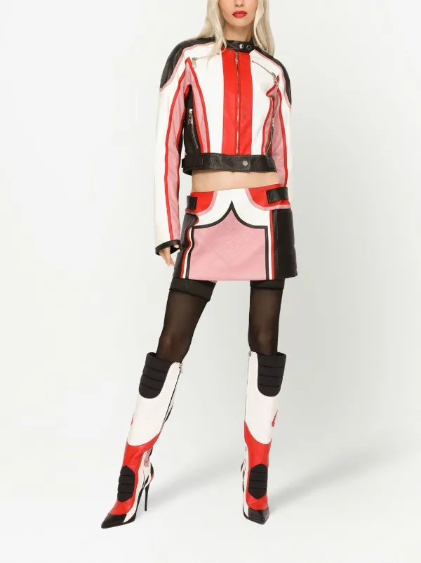 Dolce & Gabbana Panelled Leather Jacket - Farfetch
