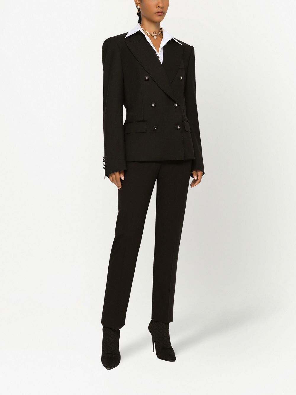 Shop Dolce & Gabbana Tuxedo-band Tailored Trousers In Black