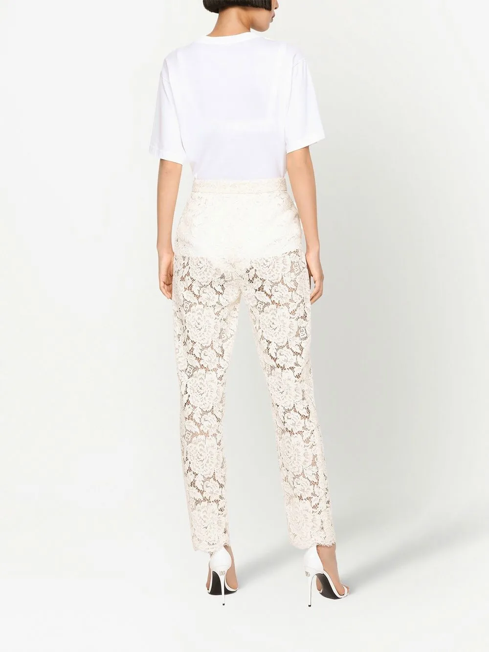 Dolce & Gabbana Hose Mit Spitze In White