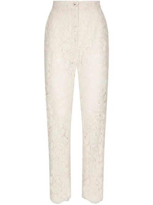 Pantalon à fleurs en dentelle - Dolce & Gabbana - Modalova