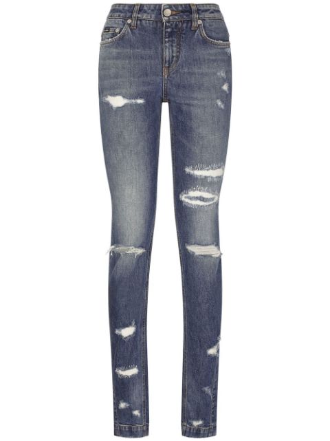 Dolce & Gabbana Girly distressed skinny jeans